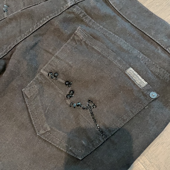 7 for All Mankind black jeans crystals Sz 30 - Picture 5 of 9